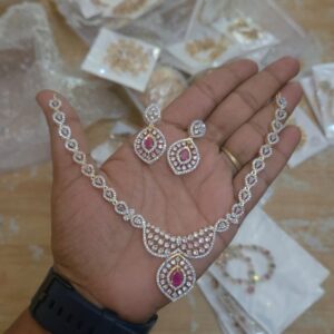 Diamond Replica AD Stone Necklace Set
