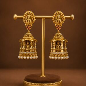 Temple Lakshmi Antique Jhumka Earrings