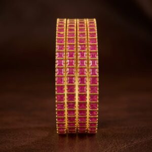 Luxury CZ Stone Gold-Plated Bangles Set