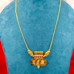 Traditional Temple Coin Pendant Necklace
