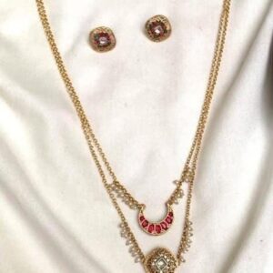 Traditional Gold-Toned Layered Necklace Set